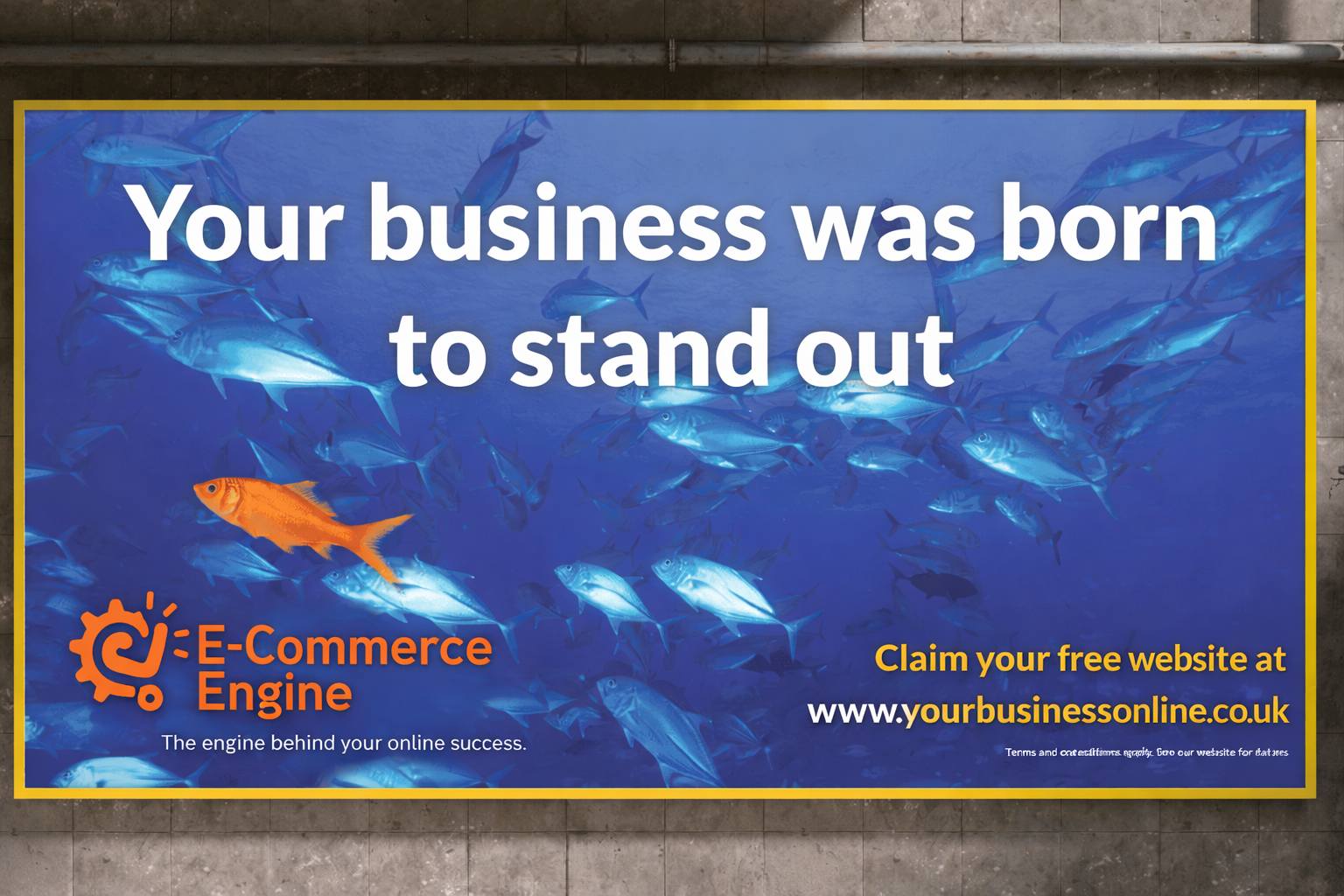 Underwater advert with business message